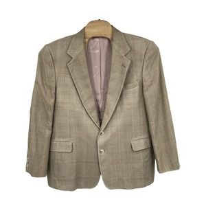 Michael Sterns Mens Sport Coat Vtg 46R 100% silk 2 Button Business Jacket Blazer